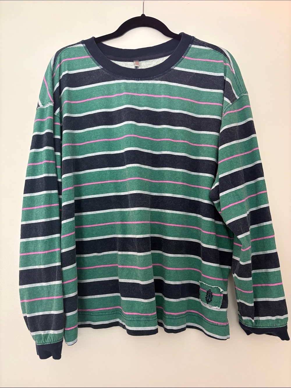 FP Movement by Free People Long Sleeve Striped Tee - Green, Navy, Pink